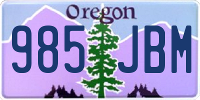 OR license plate 985JBM