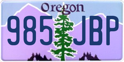 OR license plate 985JBP