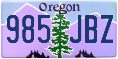 OR license plate 985JBZ