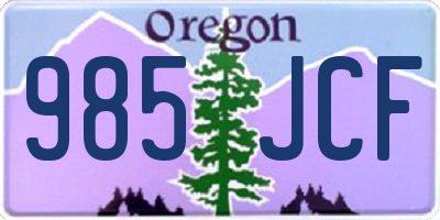 OR license plate 985JCF