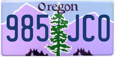 OR license plate 985JCO