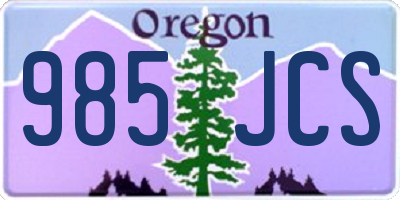 OR license plate 985JCS