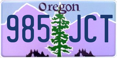 OR license plate 985JCT