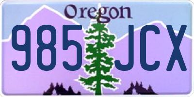 OR license plate 985JCX