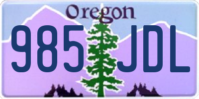 OR license plate 985JDL