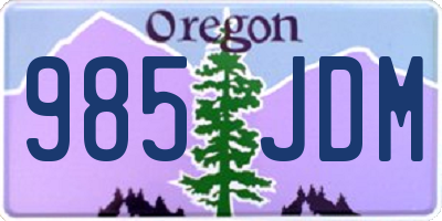 OR license plate 985JDM