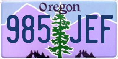 OR license plate 985JEF