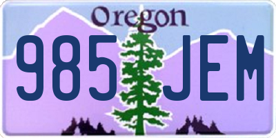 OR license plate 985JEM
