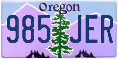 OR license plate 985JER