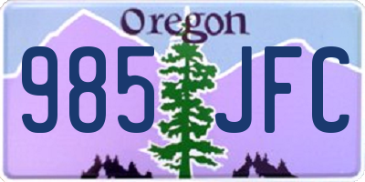 OR license plate 985JFC