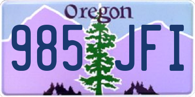 OR license plate 985JFI