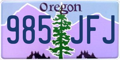 OR license plate 985JFJ