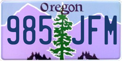 OR license plate 985JFM