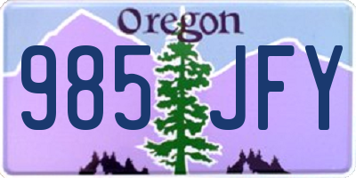 OR license plate 985JFY