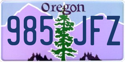 OR license plate 985JFZ