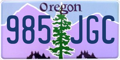 OR license plate 985JGC
