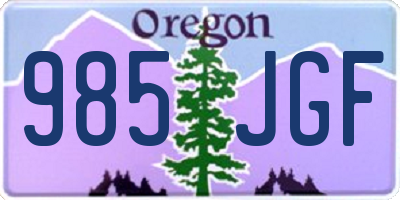 OR license plate 985JGF