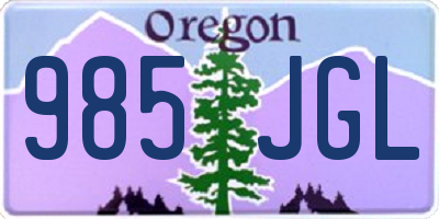 OR license plate 985JGL