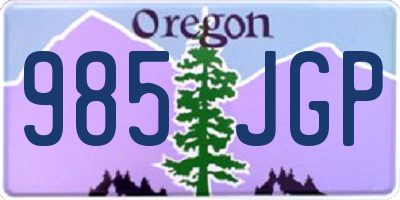 OR license plate 985JGP