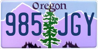 OR license plate 985JGY
