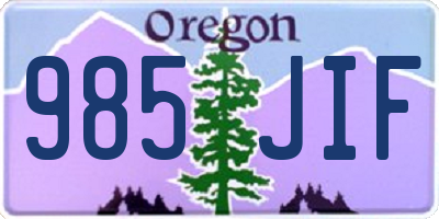 OR license plate 985JIF