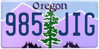 OR license plate 985JIG