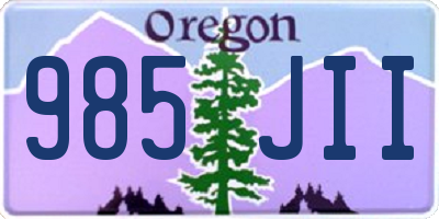 OR license plate 985JII