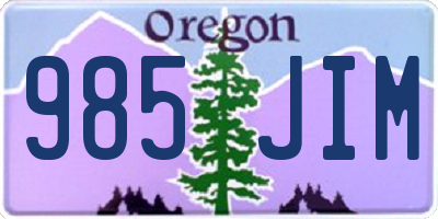 OR license plate 985JIM