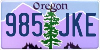 OR license plate 985JKE