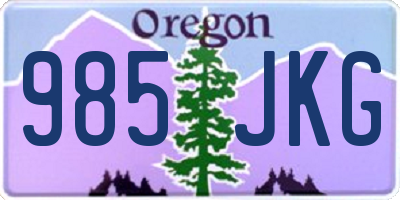 OR license plate 985JKG