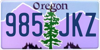 OR license plate 985JKZ