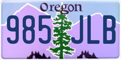 OR license plate 985JLB