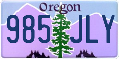OR license plate 985JLY