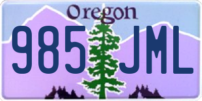 OR license plate 985JML