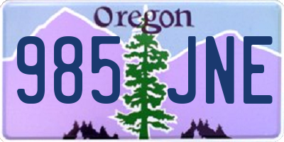 OR license plate 985JNE