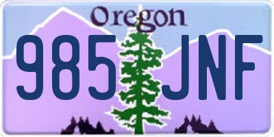 OR license plate 985JNF