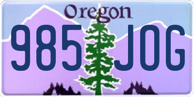 OR license plate 985JOG