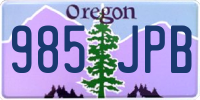 OR license plate 985JPB