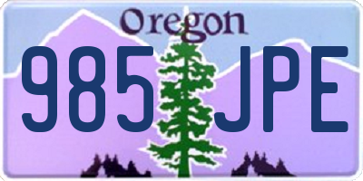 OR license plate 985JPE