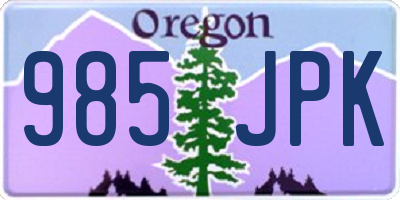 OR license plate 985JPK