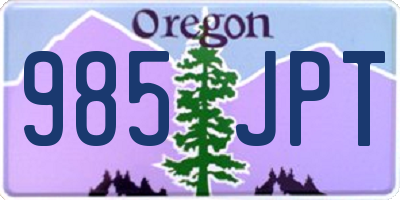 OR license plate 985JPT