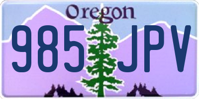 OR license plate 985JPV