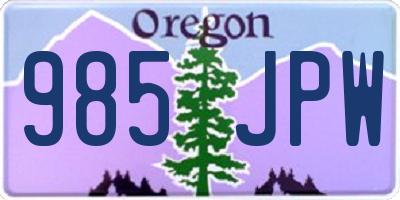 OR license plate 985JPW
