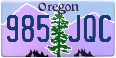 OR license plate 985JQC