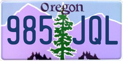 OR license plate 985JQL