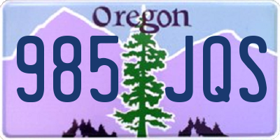 OR license plate 985JQS