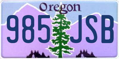 OR license plate 985JSB