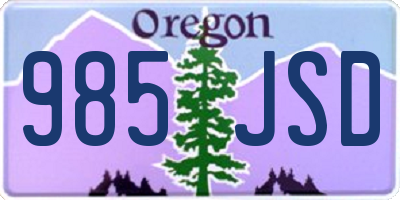 OR license plate 985JSD