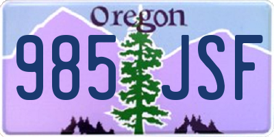 OR license plate 985JSF