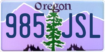 OR license plate 985JSL